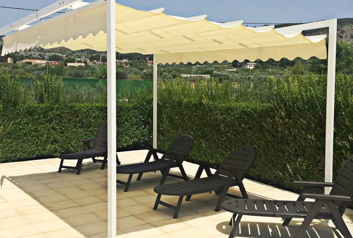 Toldo palillería pérgola para jardines